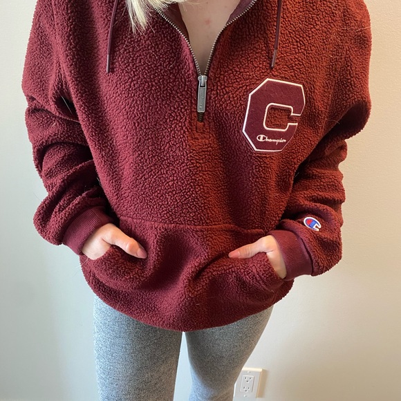 Champion half zip hoodie - burgundy - Picture 1 of 2